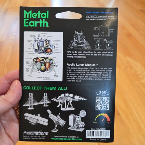 Space Metal Earth Lot of 2 Kits Apollo Saturn V + Lunar Module Steel Models NEW - Picture 5 of 5